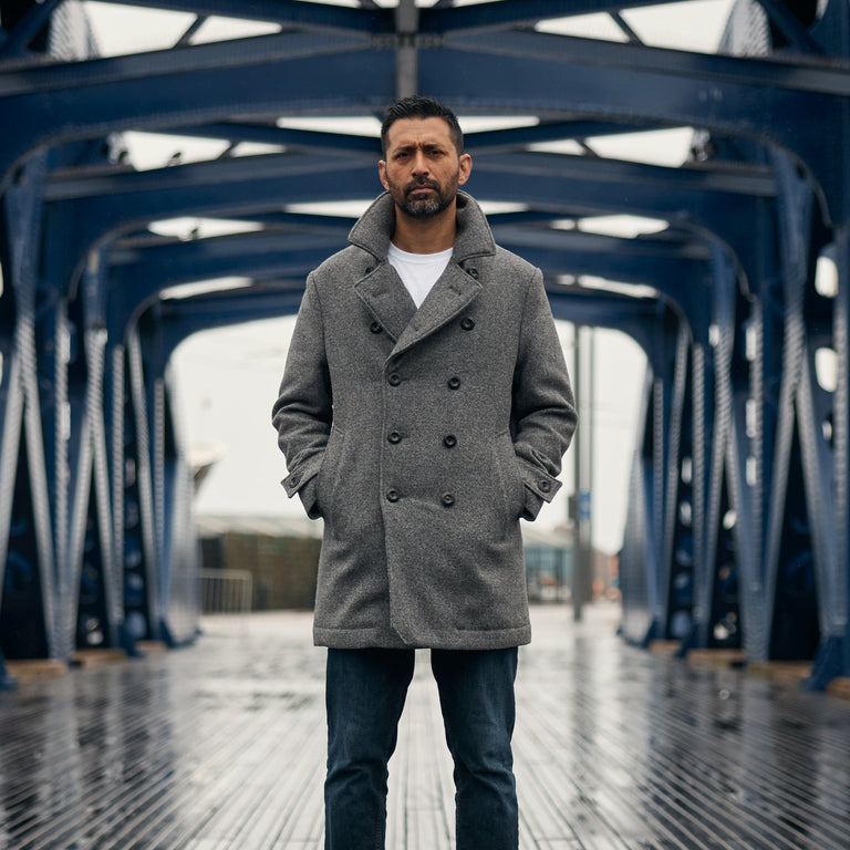 PURE WOOL QUILTED PEACOAT 2026