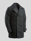 Pure Wool Quilted Peacoat 2026 Charcoal Grey