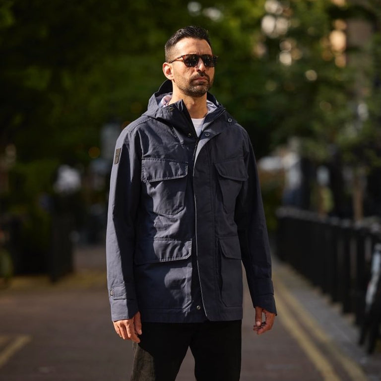 WAXED HOODED FIELD COAT