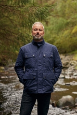 Waxed Quilted Field Jacket Dark Blue