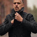 Pure Wool Quilted Peacoat