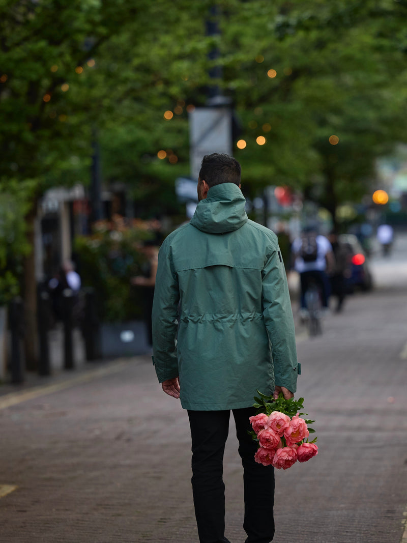 Waxed Field Parka Spearmint Green