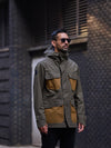 Waxed Field Parka Military Green with Tan