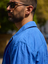 Waxed Lightweight Workers Jacket Cornflour Blue