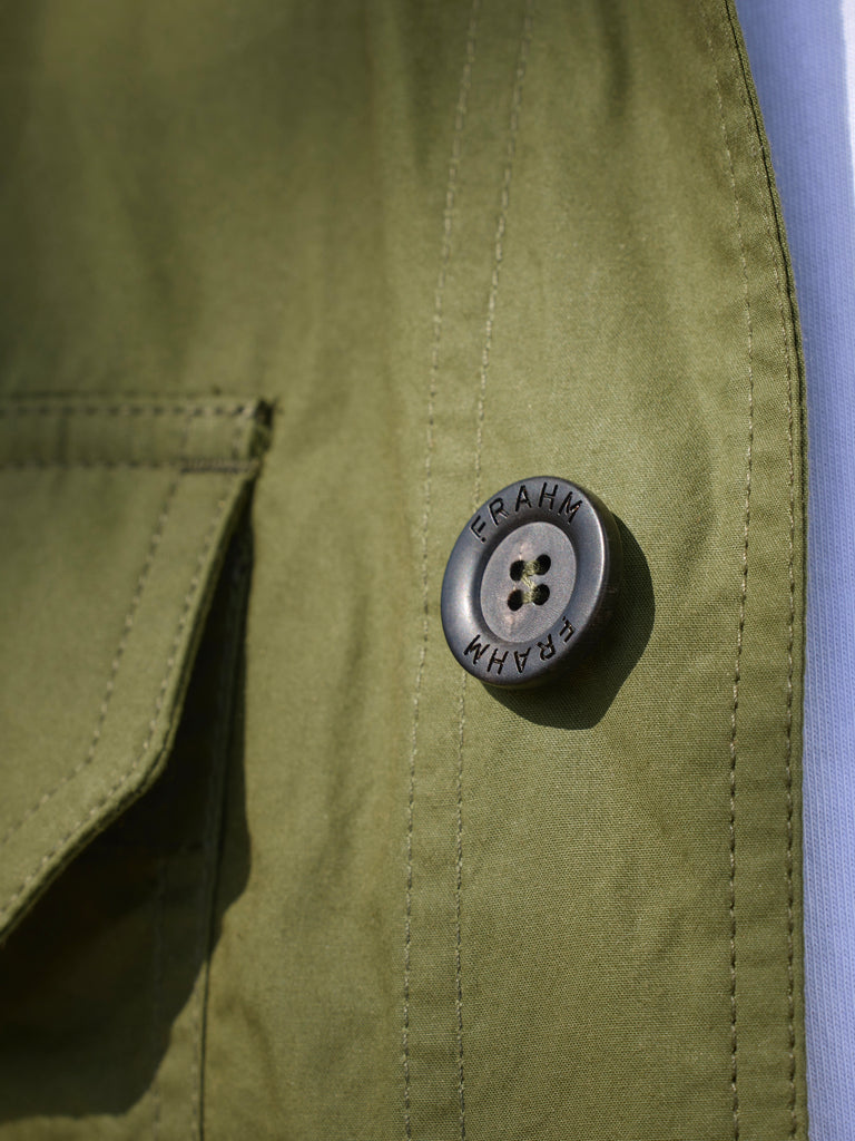 Waxed Lightweight Workers Jacket Moss Green