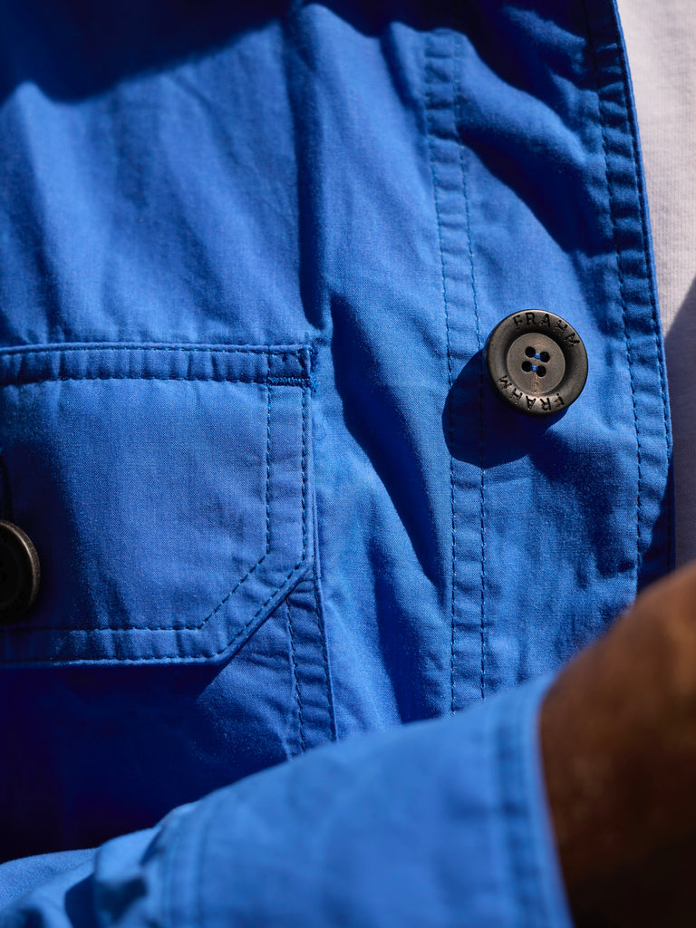 Waxed Lightweight Workers Jacket Cornflour Blue