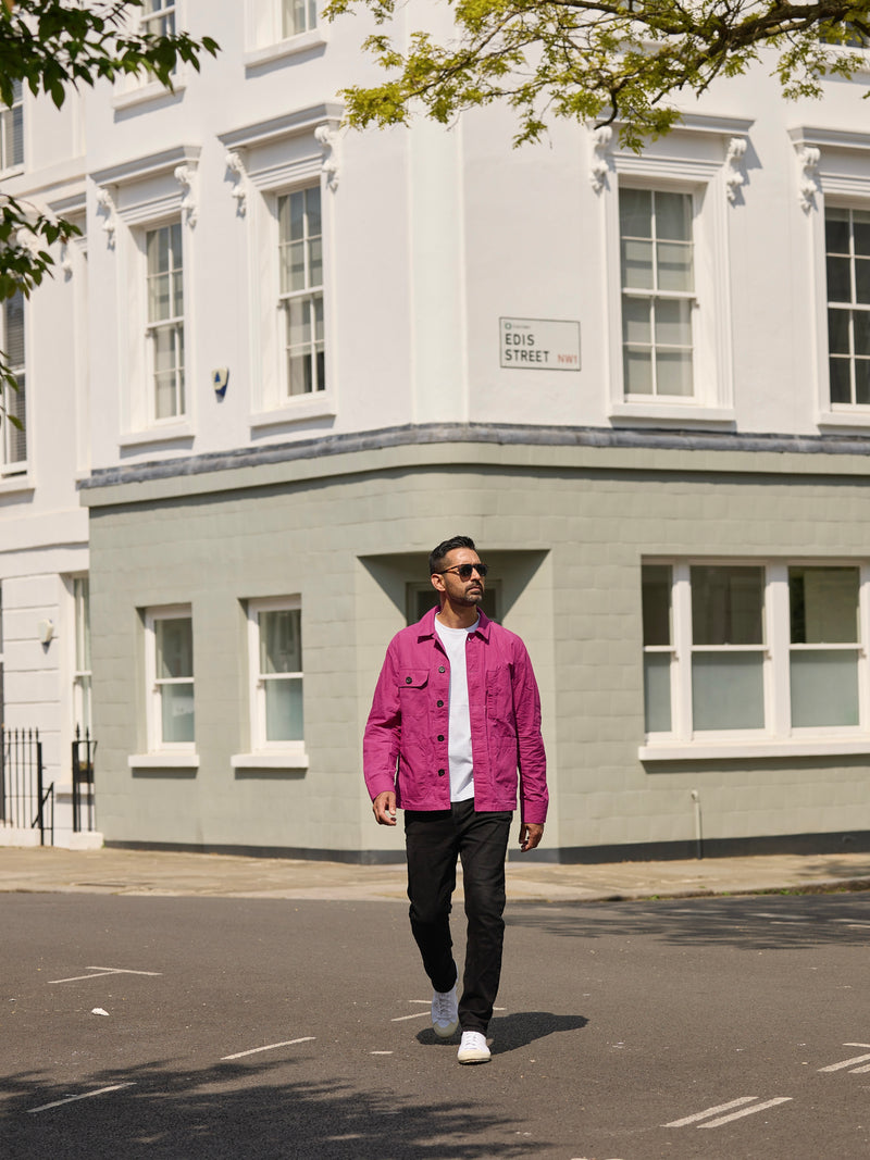 Waxed Lightweight Workers Jacket Fuchsia Pink