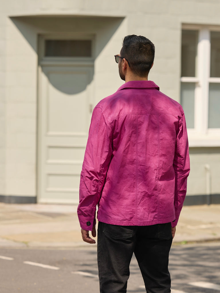 Waxed Lightweight Workers Jacket Fuchsia Pink