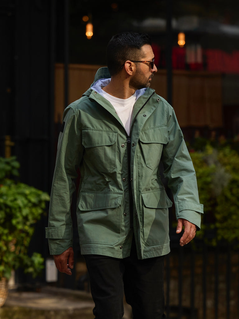 Waxed Field Parka Spearmint Green
