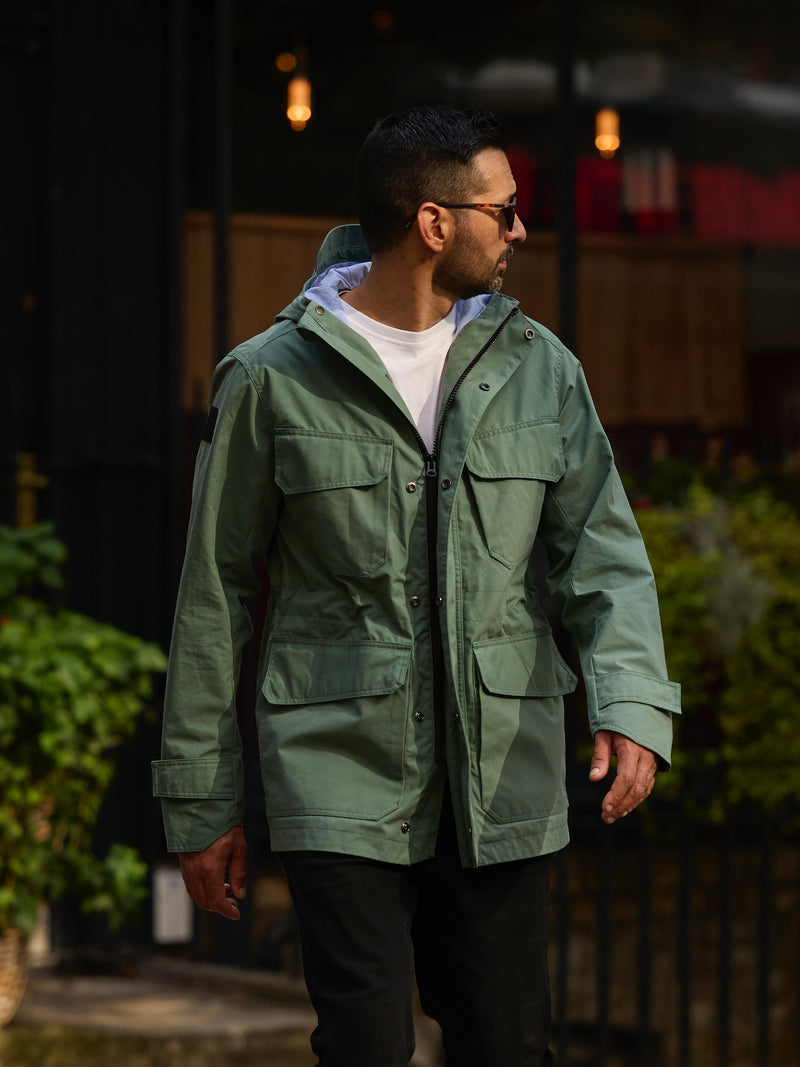 Waxed Field Parka Spearmint Green