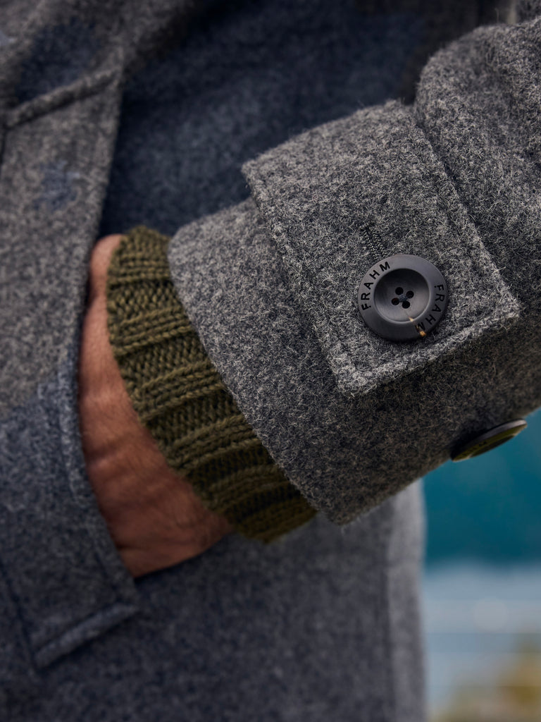 Pure Wool Quilted Peacoat 2027 Salt and Pepper Grey