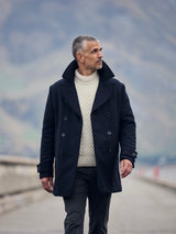 Pure Wool Quilted Peacoat 2027 Midnight Blue