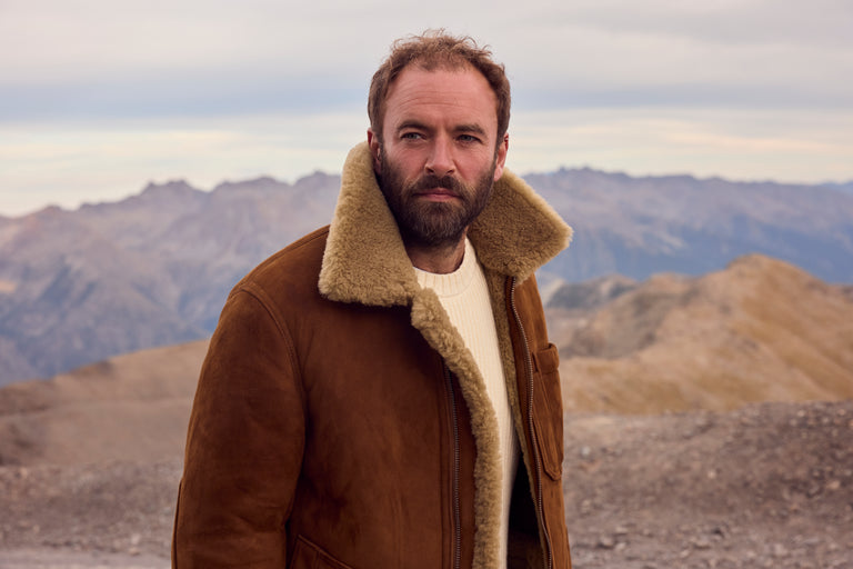 British Sheepskin Bomber Jacket 2027 Natural Tan