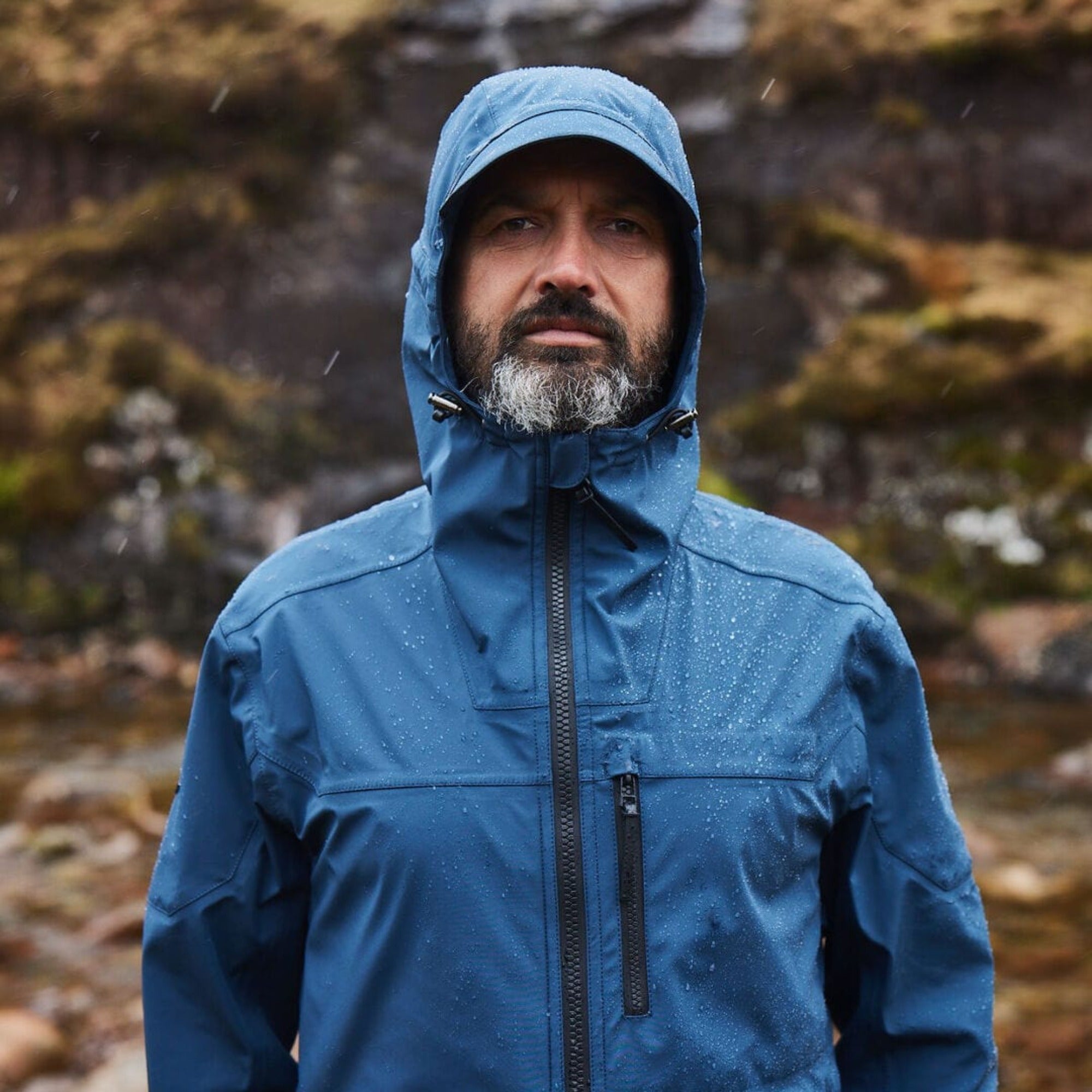 Blue on sale waterproof jacket