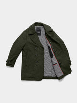 Pure Wool Quilted Peacoat 2027 Dark Green