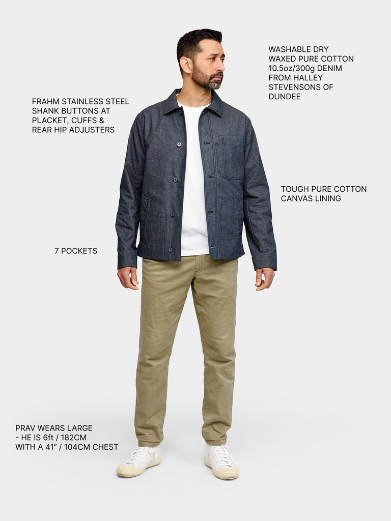 Waxed Denim Trucker Jacket 2027 Indigo