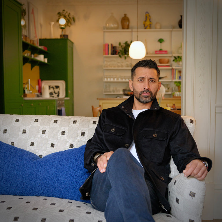 Prav wearing FRAHM Cashmere Field Jcket