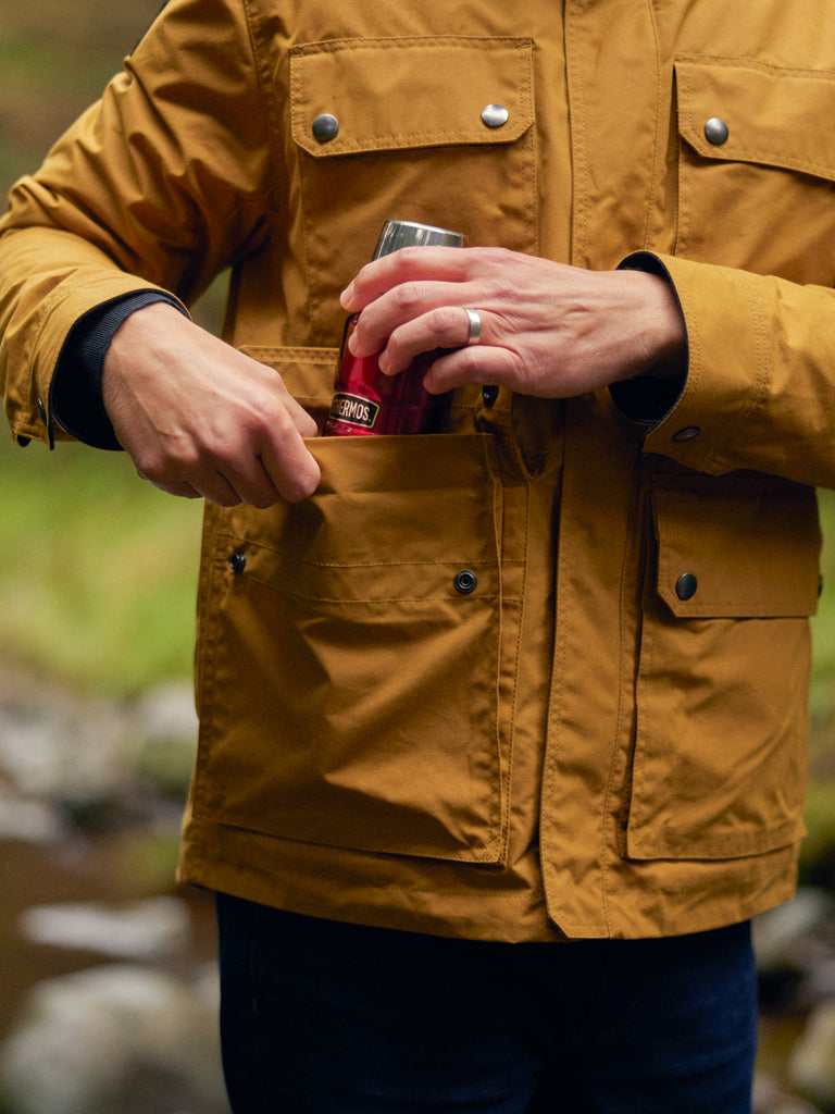 Waxed Quilted Field Jacket Honey Tan