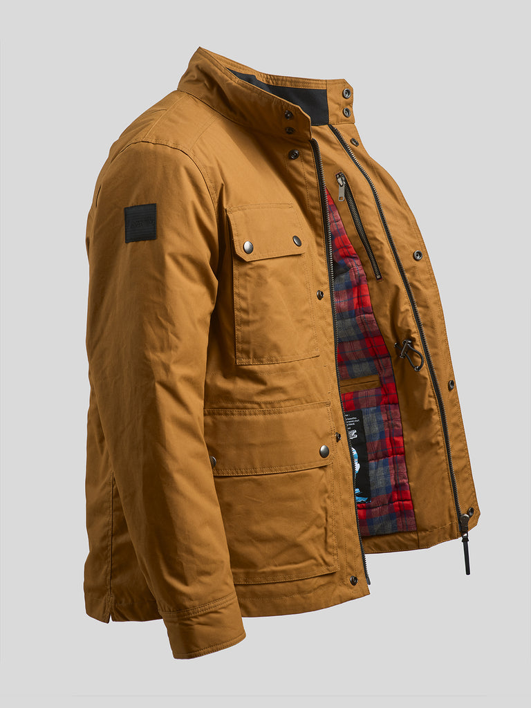 Waxed Quilted Field Jacket Honey Tan