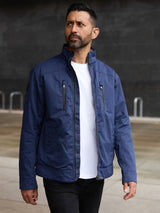 Quilted Harrington Racer Jacket 2026 Navy Blue