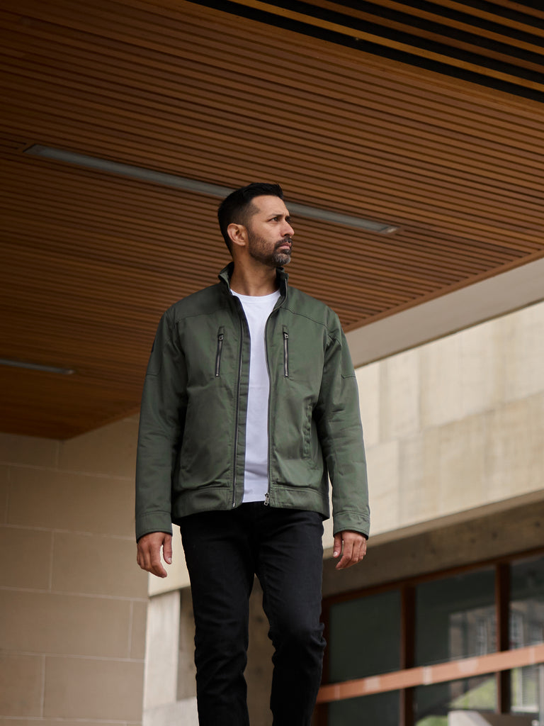 Quilted Harrington Racer Jacket 2026 Sage Green