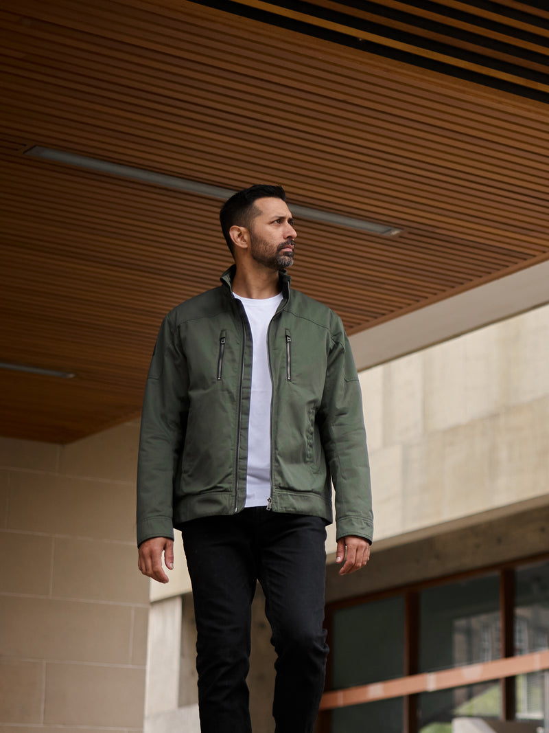 Quilted Harrington Racer Jacket 2026 Sage Green