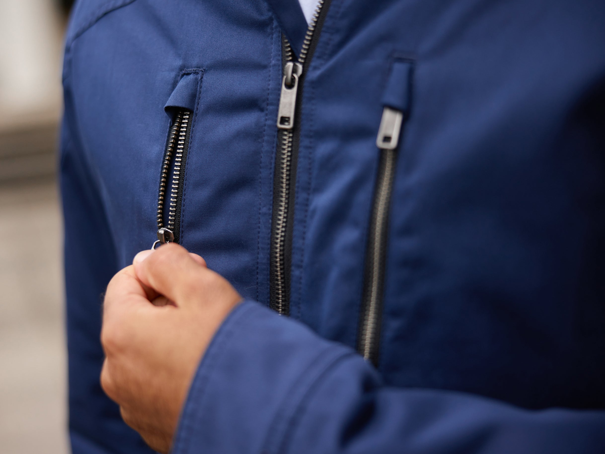 Quilted Harrington Racer Jacket 2026 Navy Blue – FRAHM Jacket