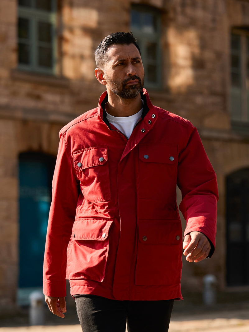 Waxed Quilted Field Jacket 2026 Classic Red
