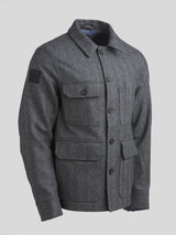 Merino Woodland Workers Jacket Grey Herringbone