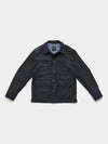 Merino Wool Workers Jacket 2027 Dark Navy Herringbone