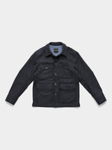 Merino Wool Workers Jacket 2027 Dark Navy Herringbone