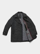 Pure Wool Quilted Peacoat 2027 Charcoal Grey