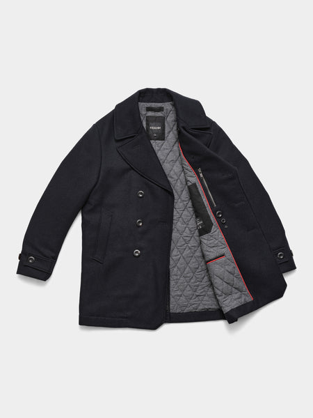 Y*U様 YOKE　Broken Peacoat 　22aw Pure Wool Quilted Peacoat 2026 Midnight Blue – FRAHM Jacket