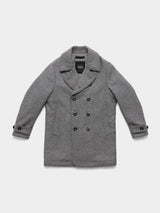 FRAHM Pure Wool Peacoat 2026 Salt and Pepper Grey front view