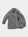 Pure Wool Quilted Peacoat 2026 Salt and Pepper Grey