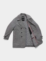 Pure Wool Quilted Peacoat 2027 Salt and Pepper Grey