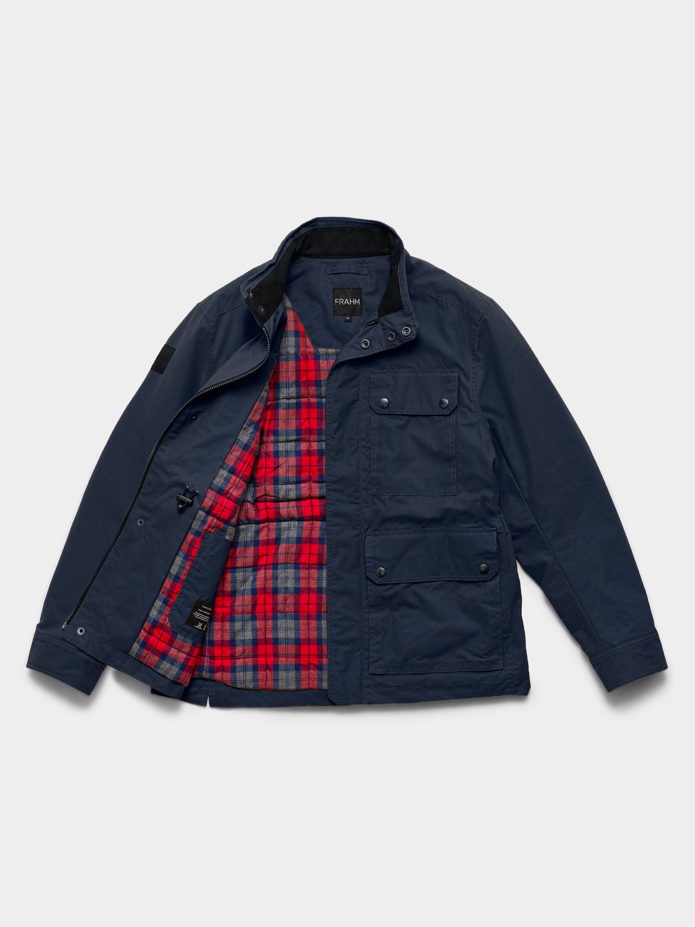 Waxed Quilted Field Jacket 2026 Classic Navy – FRAHM Jacket