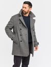 Pure Wool Quilted Peacoat 2026 Salt and Pepper Grey