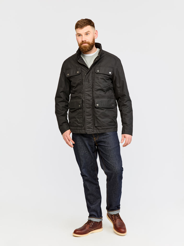 Waxed Quilted Field Jacket 2026 Black