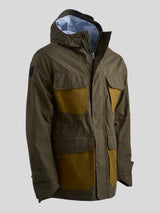 Waxed Field Parka Military Green with Tan