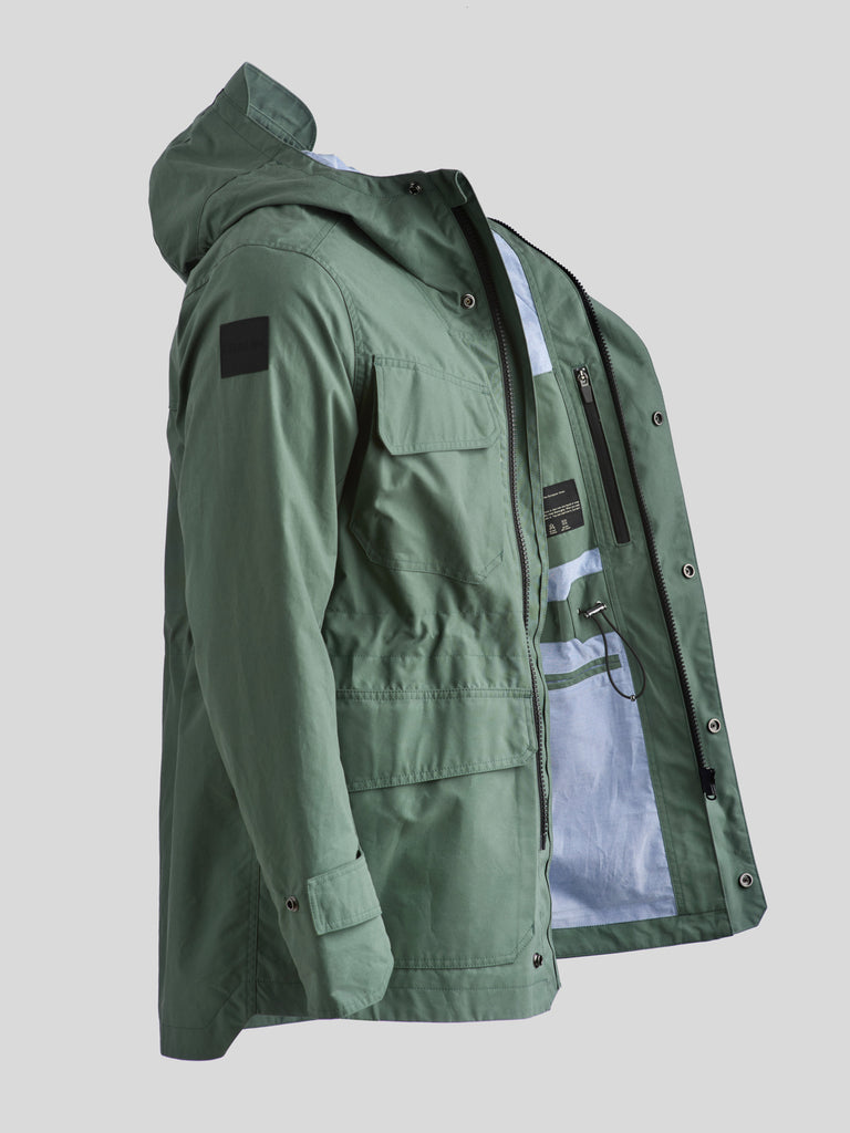 Waxed Field Parka Spearmint Green