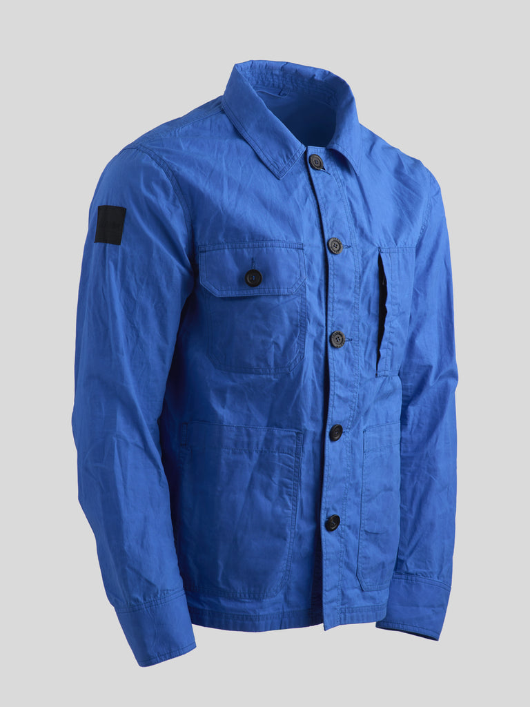 Waxed Lightweight Workers Jacket Cornflour Blue