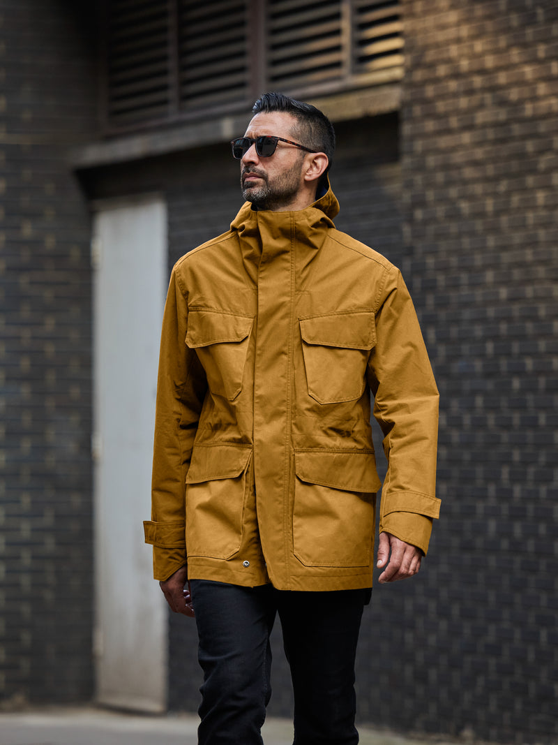 Waxed Hooded Field Coat 2027 Honey Tan