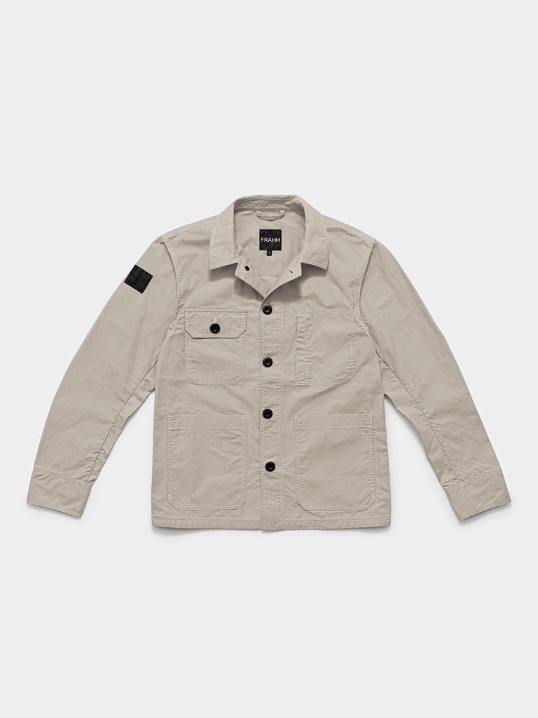 FRAHM Waxed Lightweight Workers Jacket 2027 Bath Stone front view