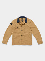 Waxed Lightweight Workers Jacket 2027 Beige with Navy