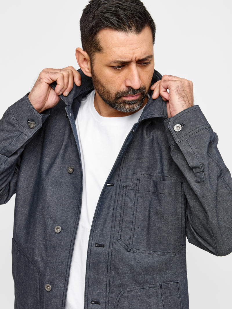 Waxed Denim Trucker Jacket 2027 Indigo