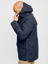 Waxed Hooded Field Coat 2027 Dark Blue