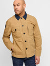 Waxed Lightweight Workers Jacket 2027 Beige with Navy