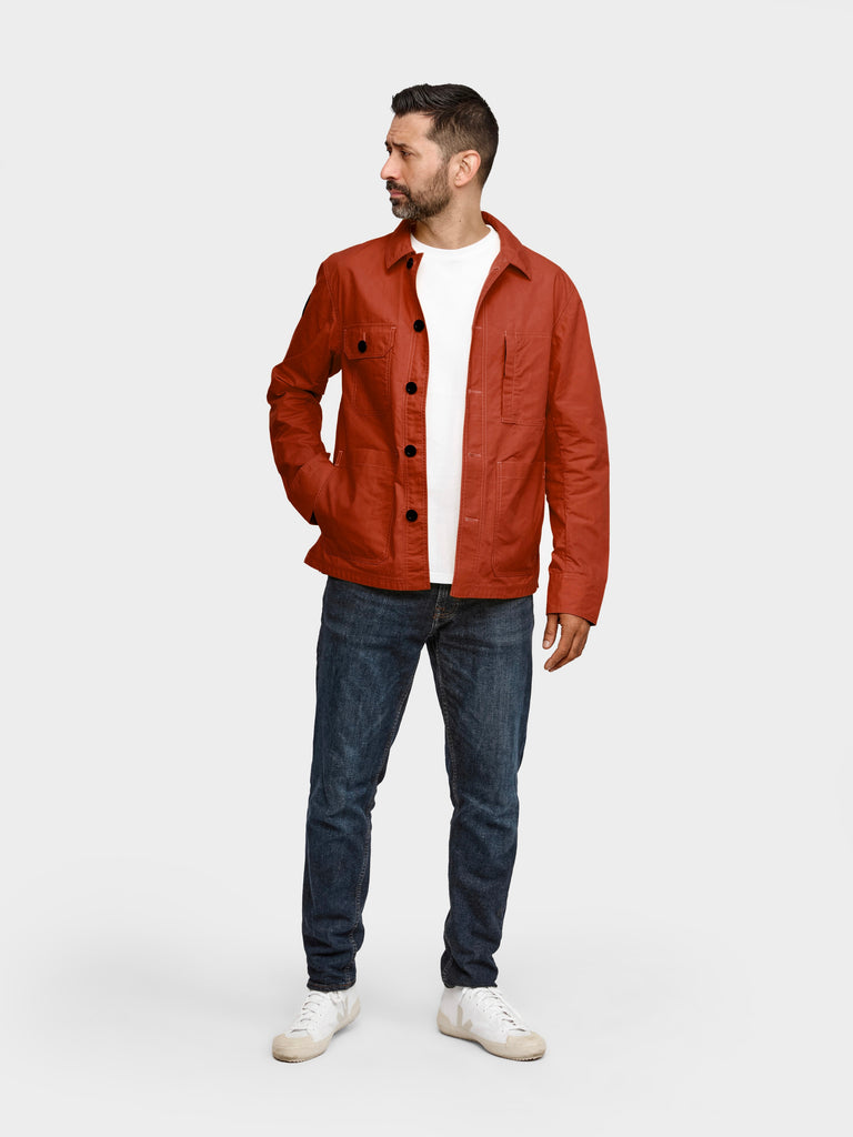 Waxed Lightweight Workers Jacket 2027 Terracotta Red