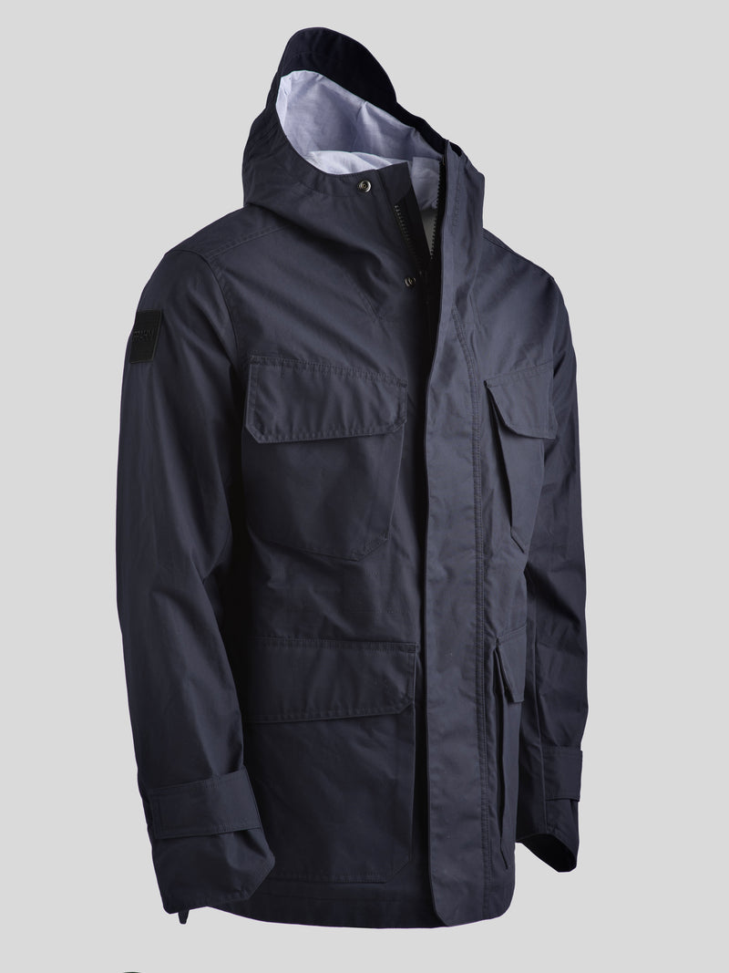 Waxed Field Parka Dark Blue